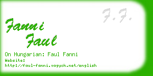 fanni faul business card